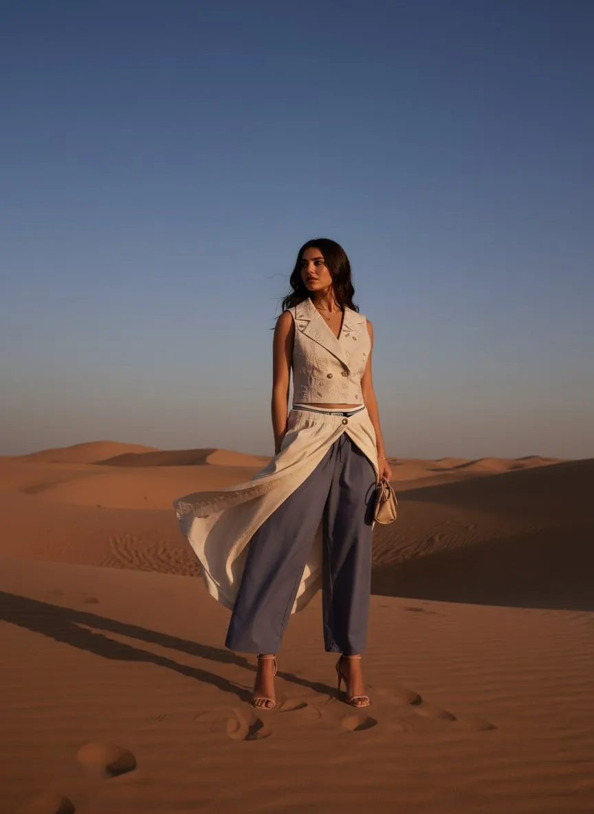 إطلالة صحراوية وقت الغروب — Redaa desert dusk look